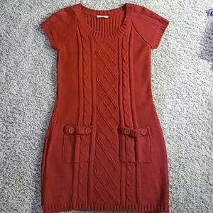 Woolen Red Dress, Size Medium